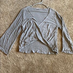 Grey long sleeve blouse
